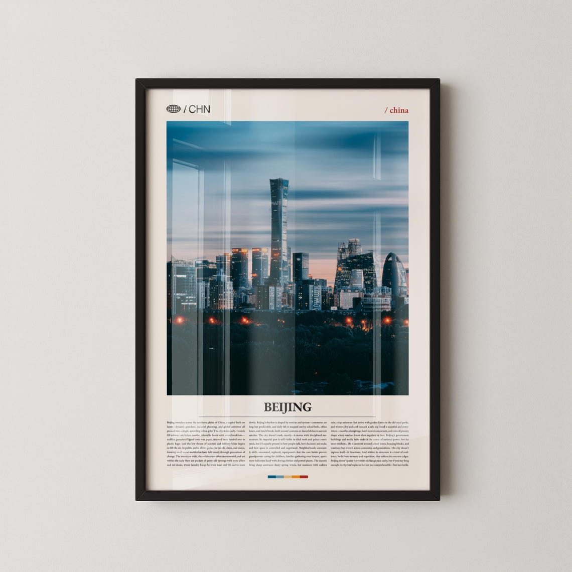 Beijing Modern Skyline at Dusk With CITIC Tower Cityscape Poster