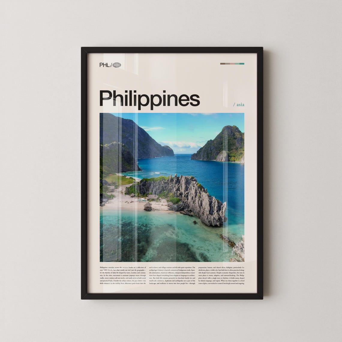 Philippines Limestone Karst Islands Turquoise Lagoon Magazine Poster