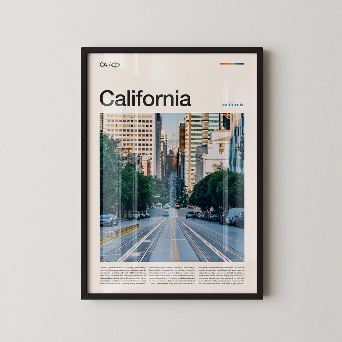 California San Francisco Street With Tram Tracks Photo Poster