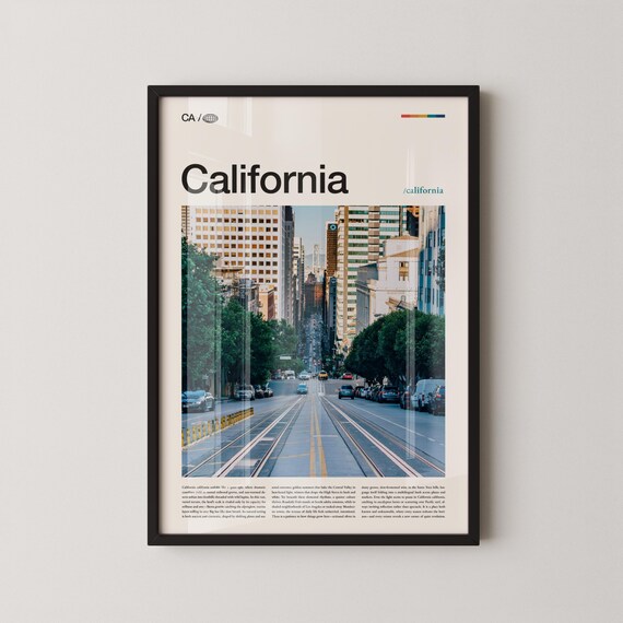 California San Francisco Street With Tram Tracks Photo Poster