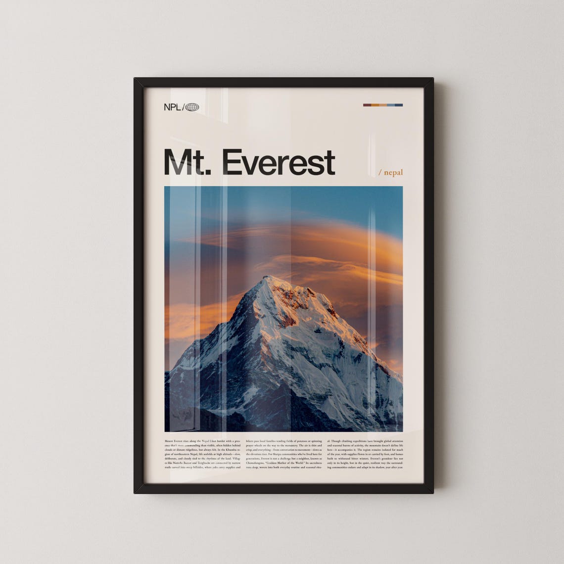 Mount Everest Nepal Sunset Snow Peak Mountain Landscape Poster