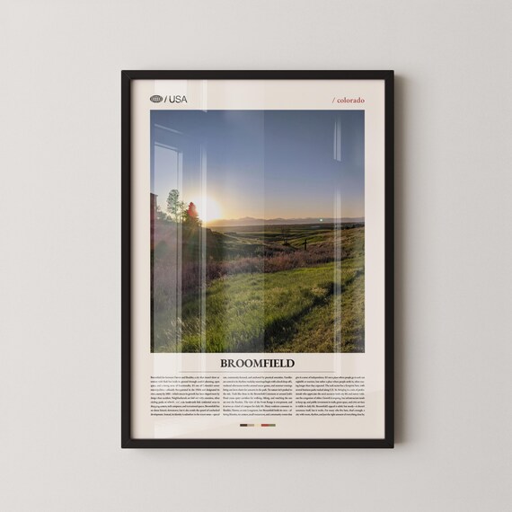 Broomfield Colorado Prairie Sunset Over Distant Peaks Travel Poster