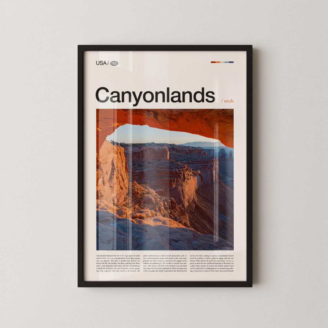 Canyonlands National Park Utah Bold Title Mesa Arch Travel Poster