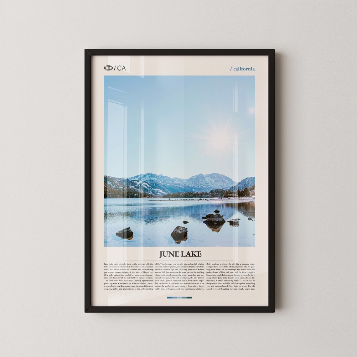 June Lake California Calm Mirror Lake Rocks Photo Essay Poster