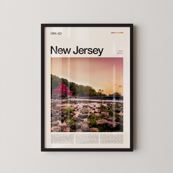 New Jersey Red Mill Dam on Rocky River at Golden Sunset Poster