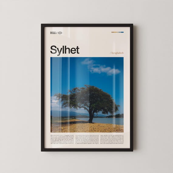 Sylhet Bangladesh Wall Art Lush Hills And Tea Garden Landscape Print Poster Scenic Photography Northeastern Decor