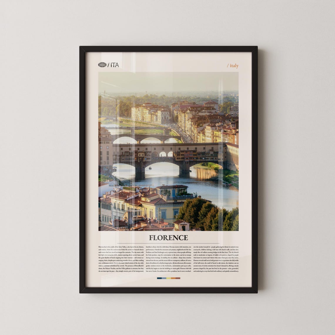 Florence Ponte Vecchio Golden Hour Glow Romantic Italy Travel Poster