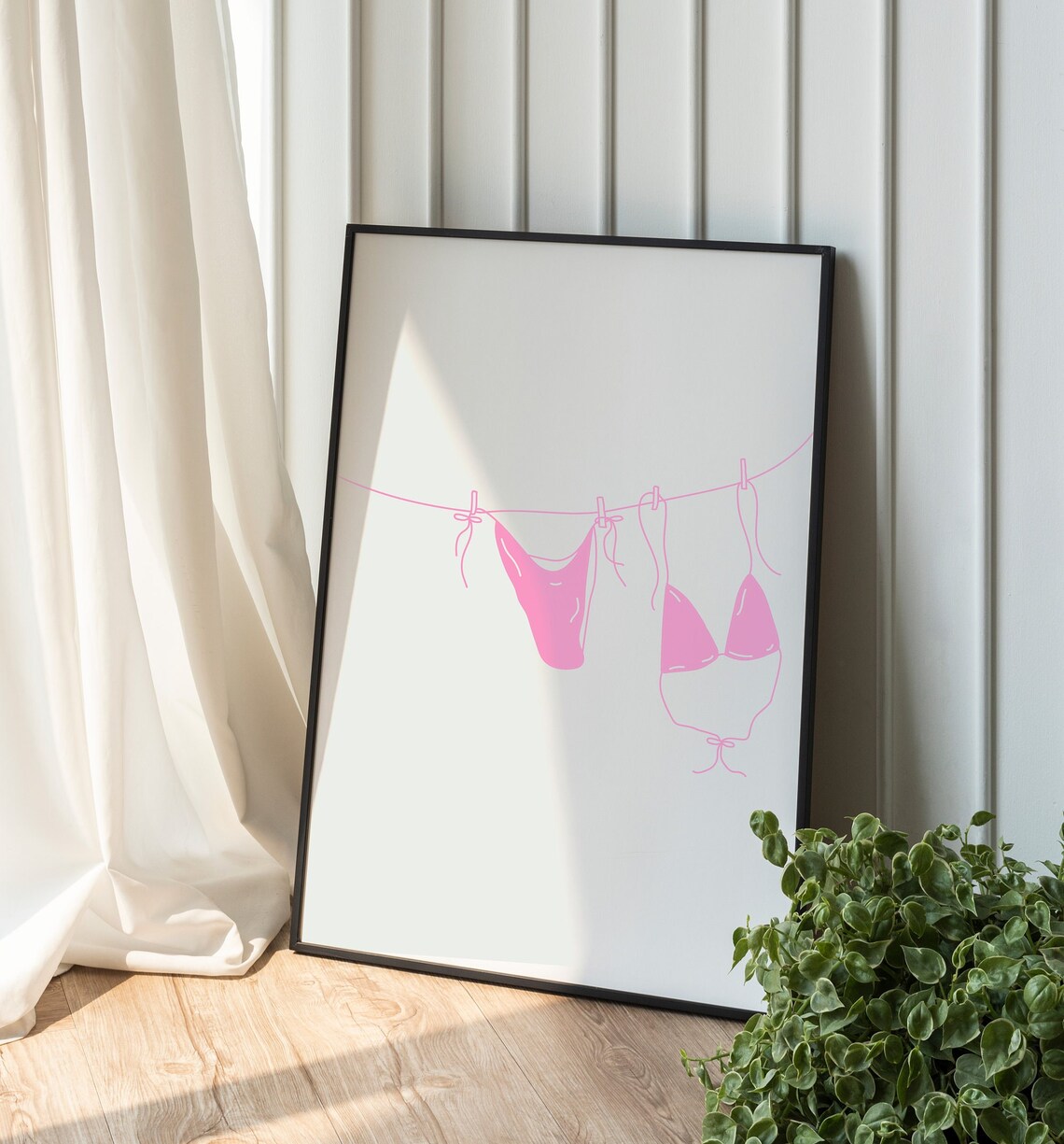 Pink Bikini Coastal Cowgirl Travel Poster