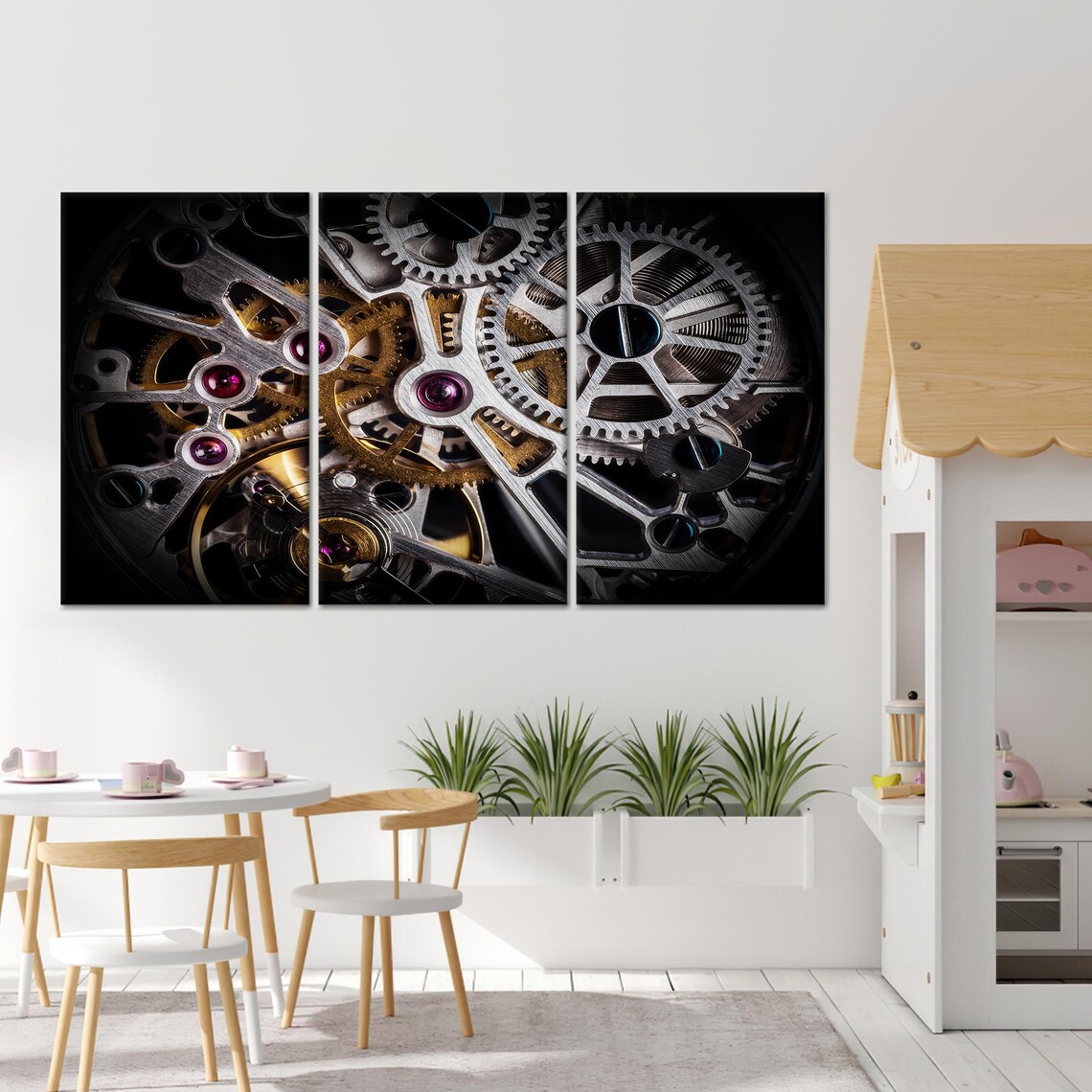 Macro Detail Poster of a Mechanical Watch Movement with Gears - Image 4