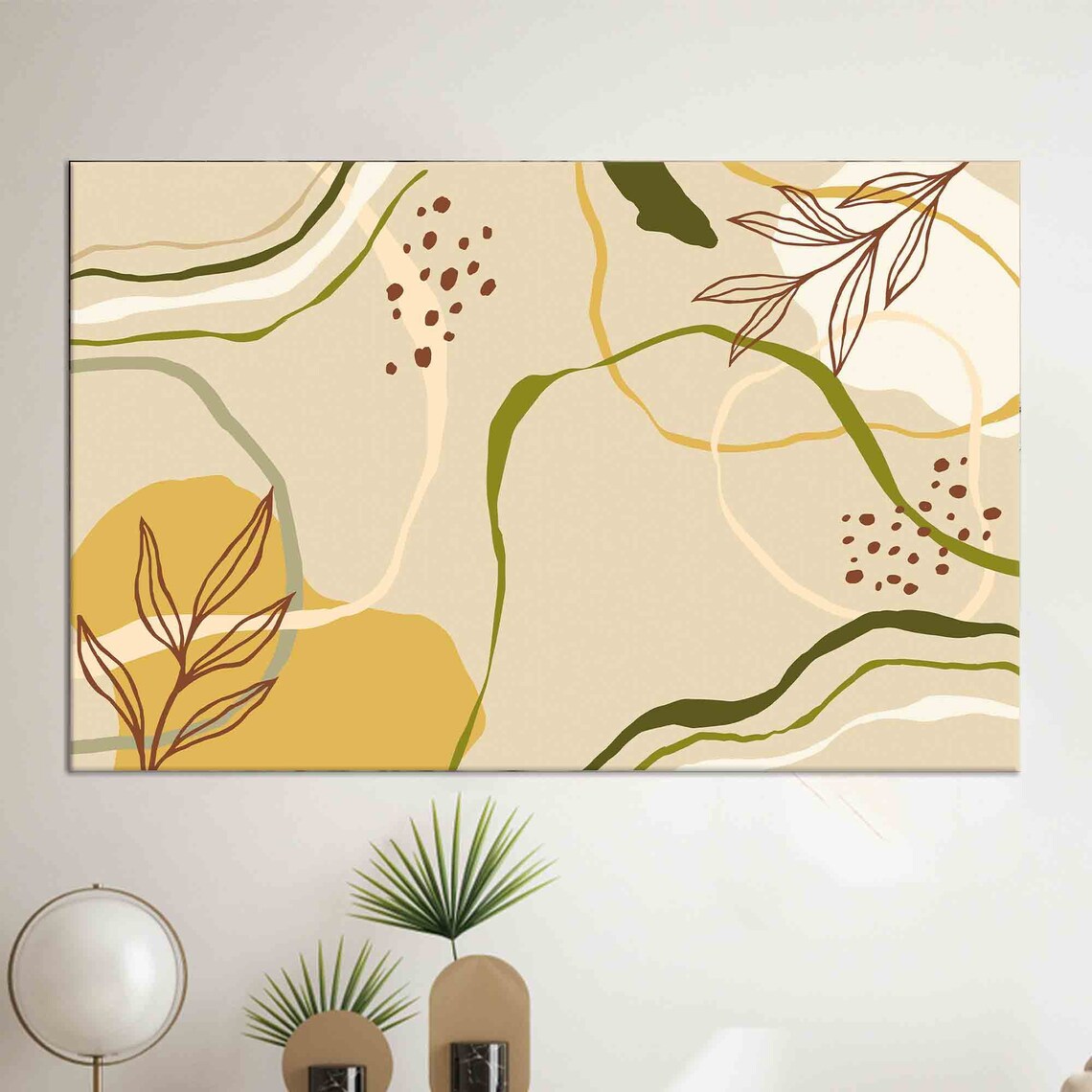 Flowers Abstract Wall Art, Minimalist Artwork