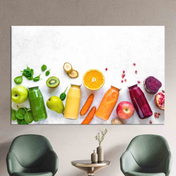 Vegetables and Fruits Colorful Kitchen Wall Art