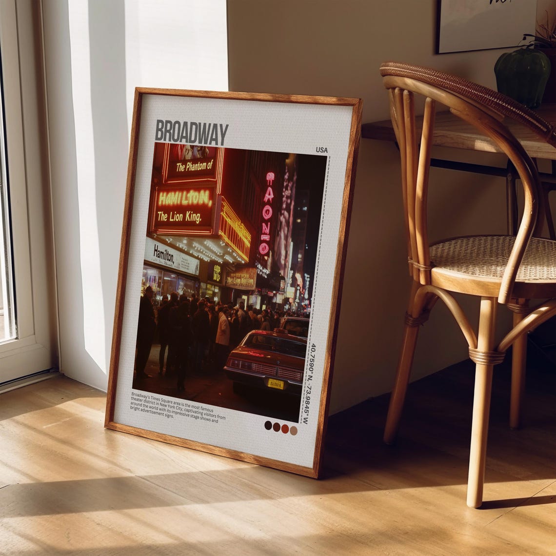 Broadway Times Square Neon Night New York City Travel Poster - Image 6