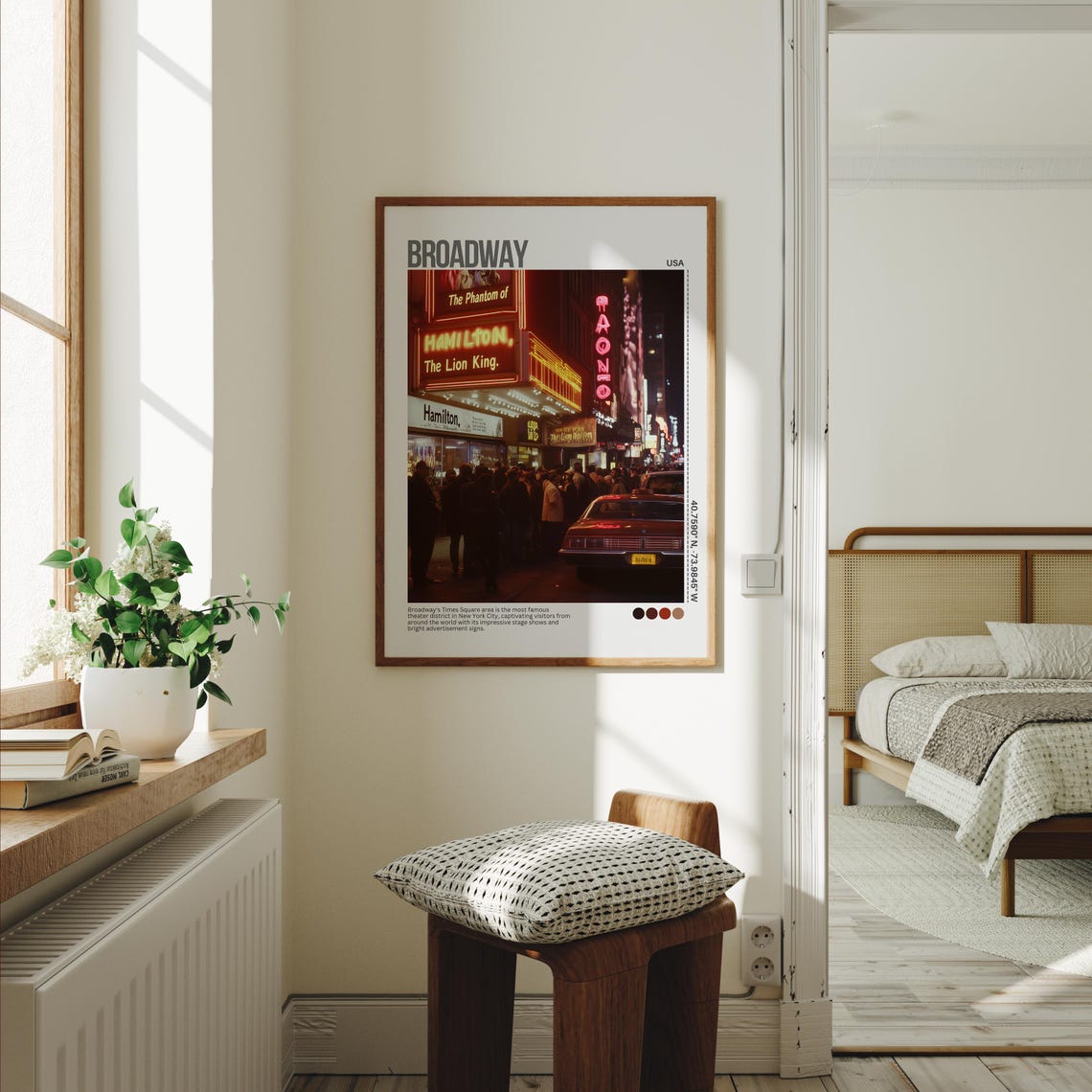Broadway Times Square Neon Night New York City Travel Poster - Image 2