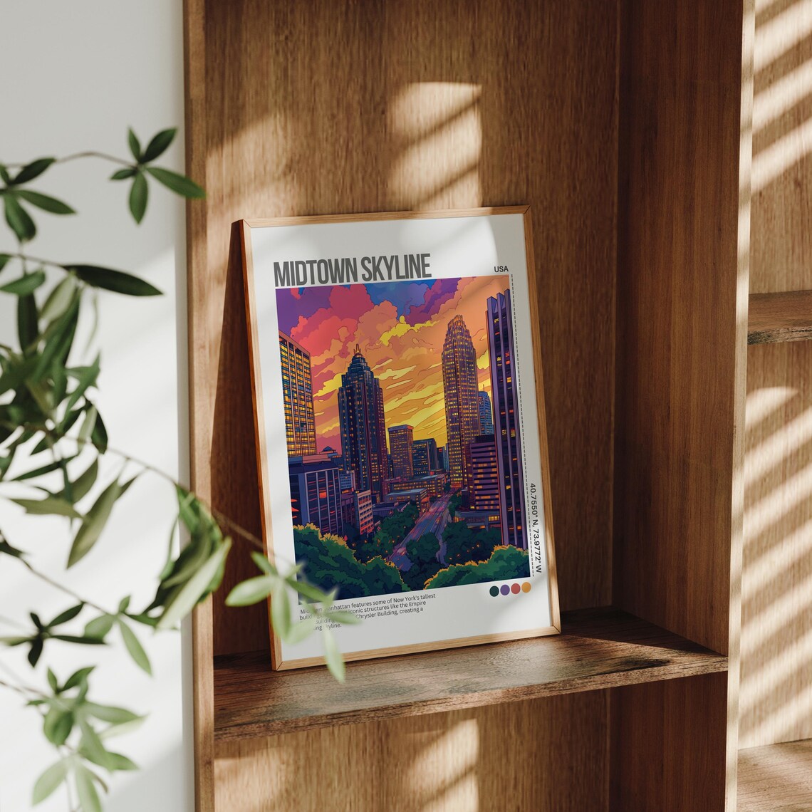 Midtown Manhattan Skyline Sunset New York City Travel Poster - Image 2