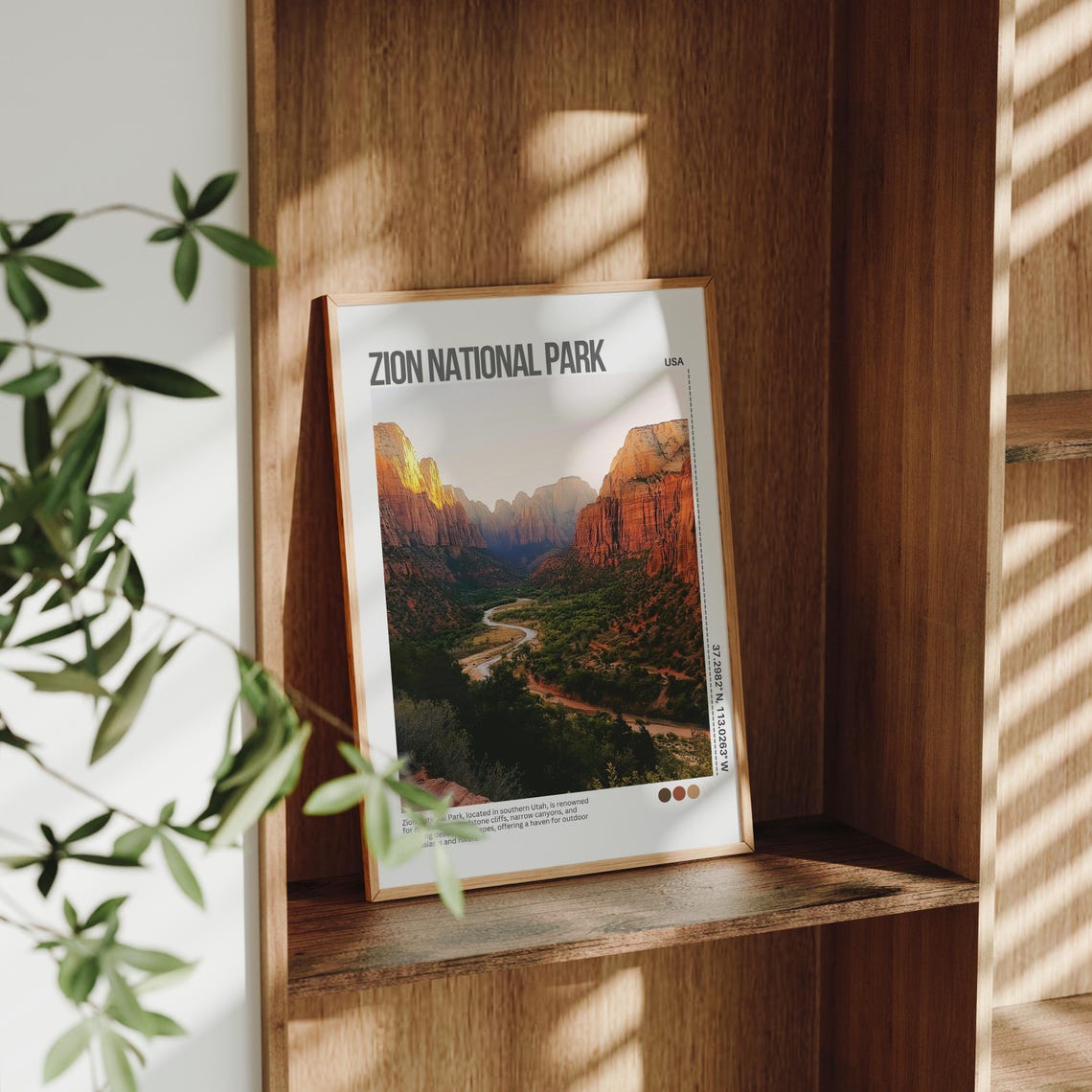 Zion National Park Red Cliffs Canyon Utah Desert Travel Poster - Image 3