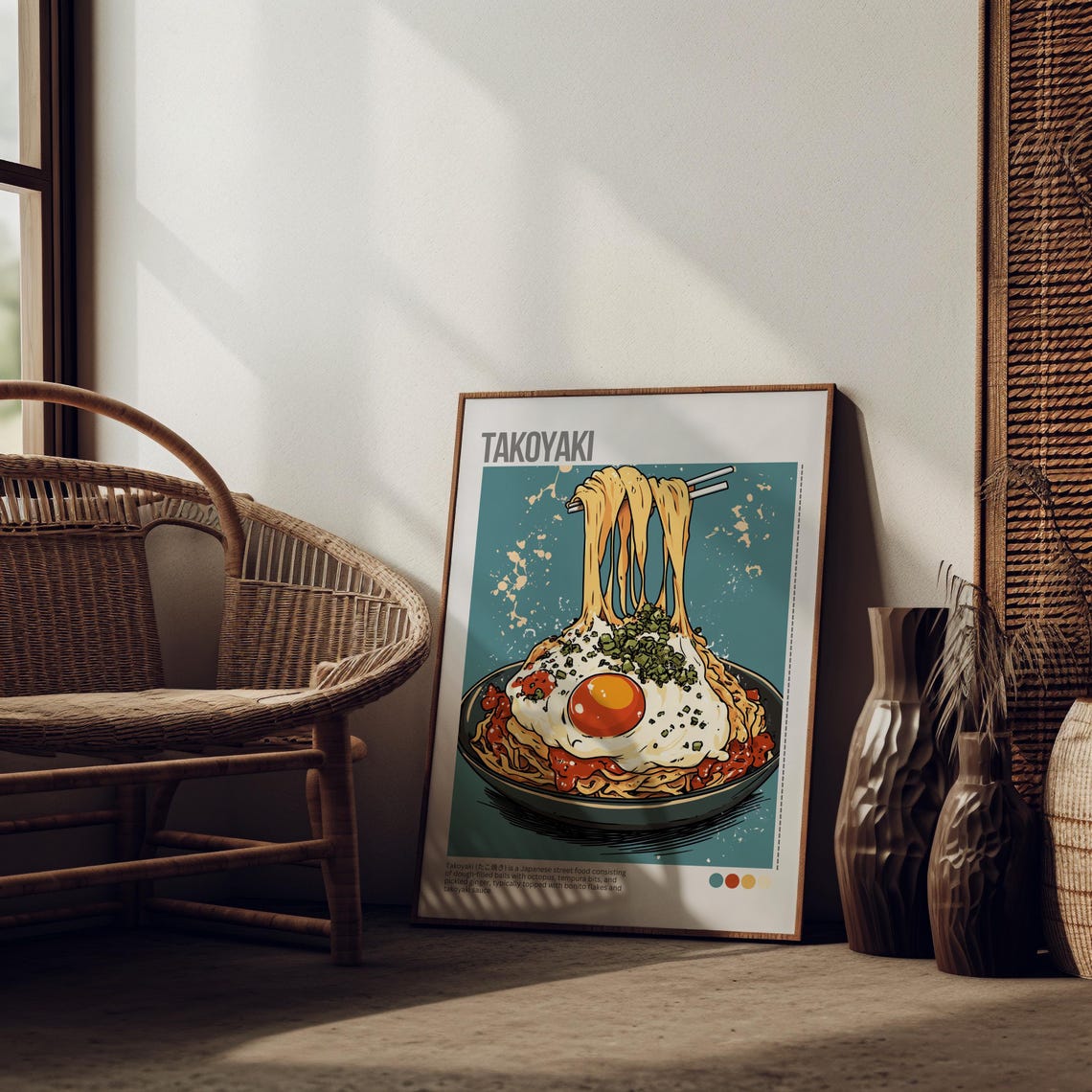 Japanese Sushi Food Illustrated Art Print Takoyaki Food Gift For Lover Poster Japanese Cuisine Wall Art Sushi Poster Takoyaki Poster - Image 4