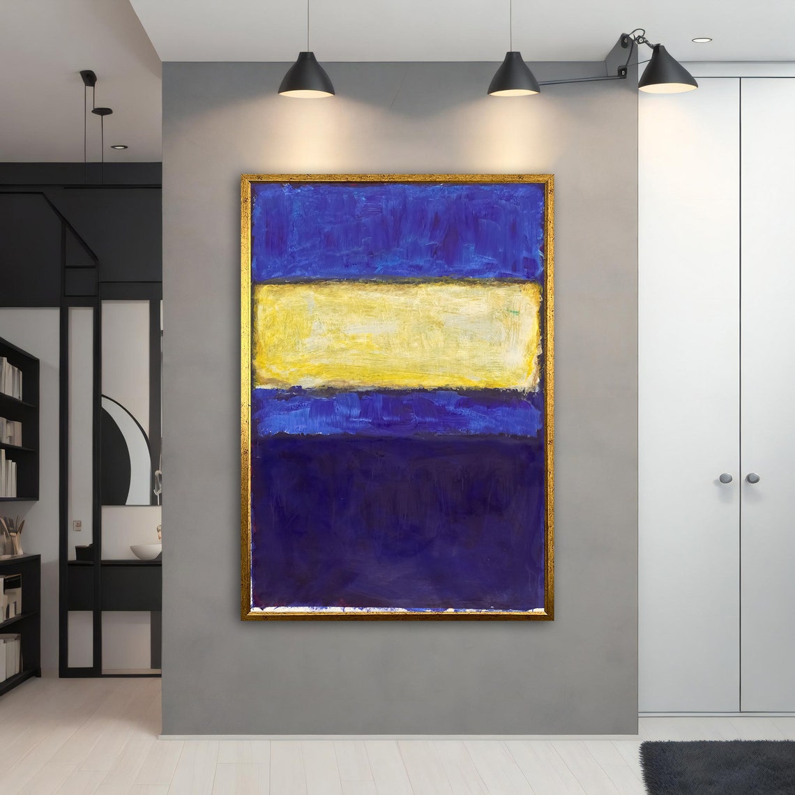Rothko Style Blue and Yellow Color Field Bold Abstract Art Poster