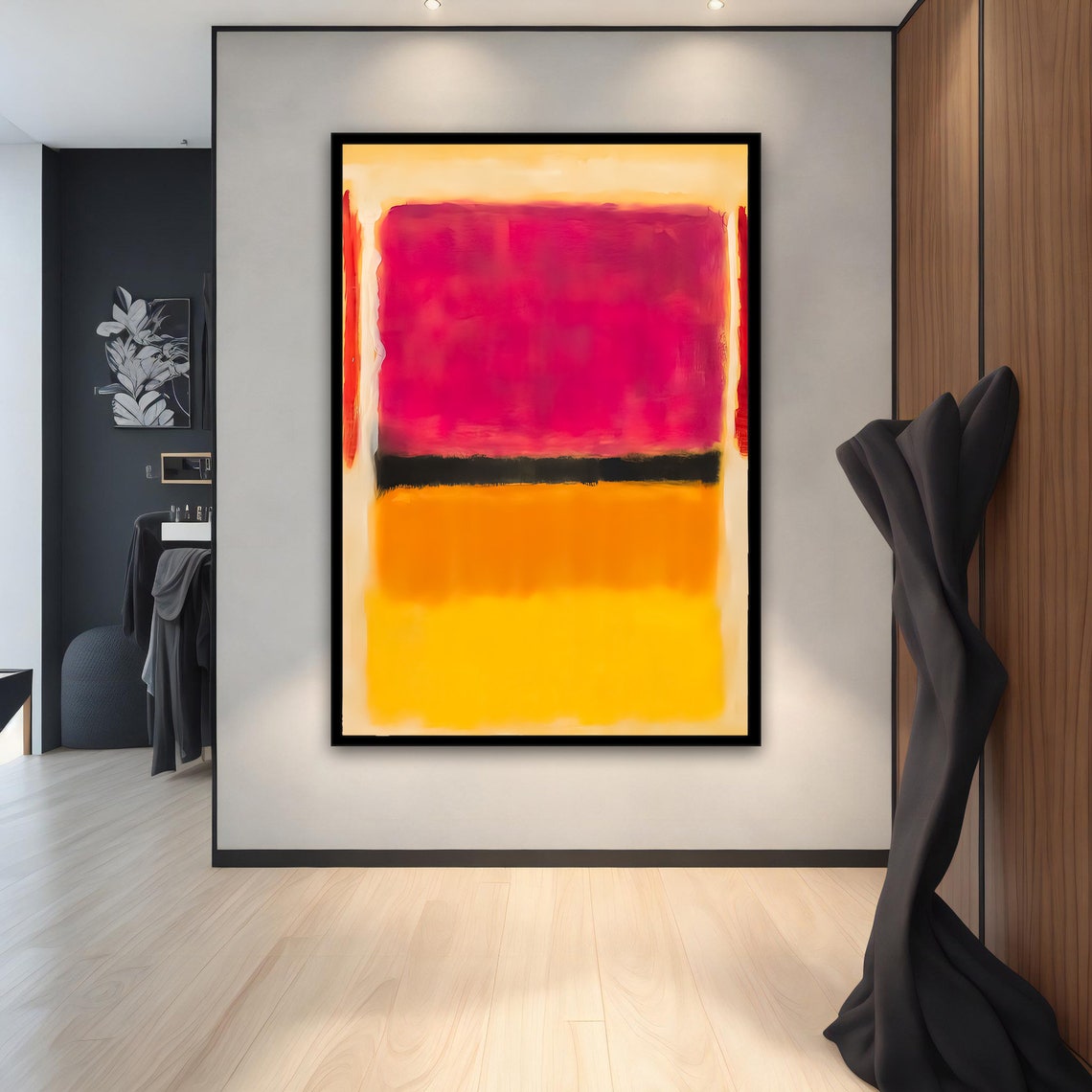 Rothko Style Magenta Pink Orange Color Field Abstract Art Poster - Image 4