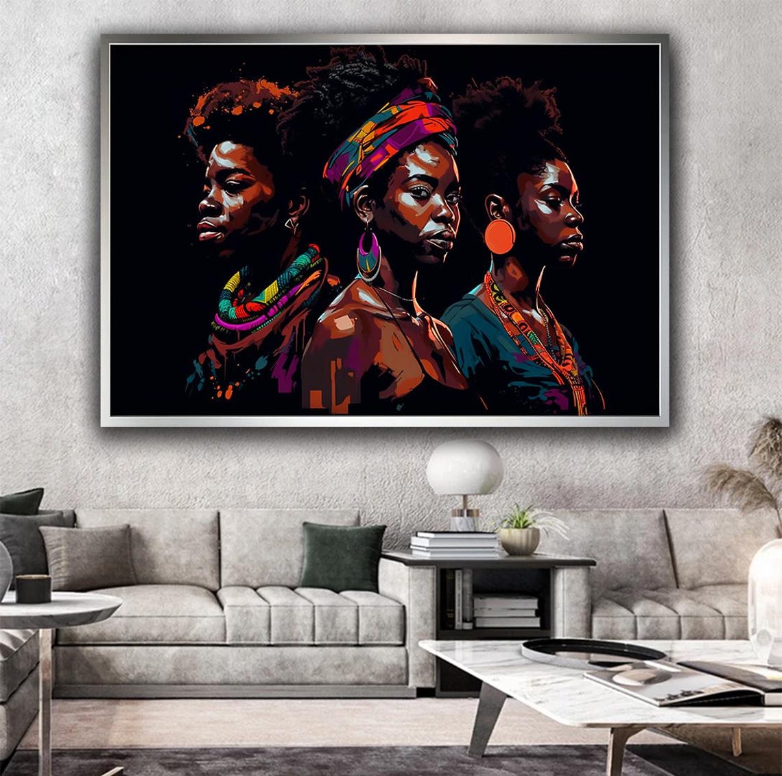 Colorful African Women Art Abstract Ethnic Print Women Portrait Wall Art Black Women Art Print Gift For Friends - Image 3