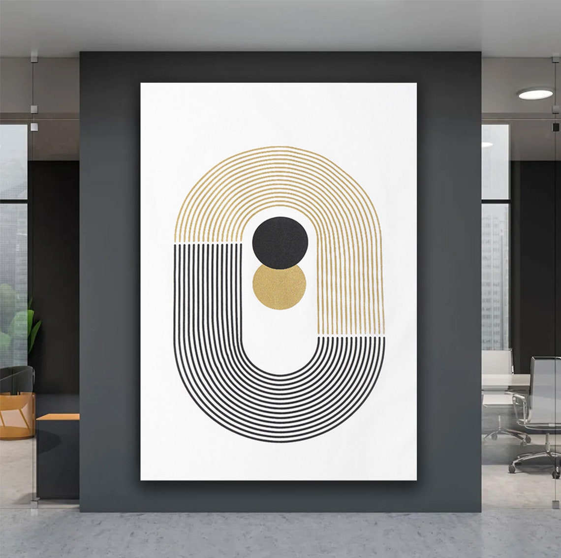 Mid Century Poster Geometric Wall Art Design Boho Wall Decor Abstract Art Wall Bohemian Style Neutral Modern Wall Art - Image 3