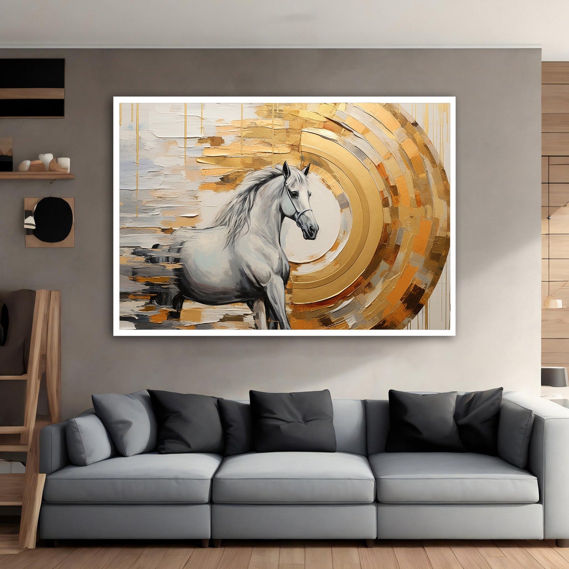 White Horse Painting Horse Wall Art White Horse Wall Art Horse Lover Gift Wall Art Horse Photo Wall Decor Animal Wall Art - Image 4