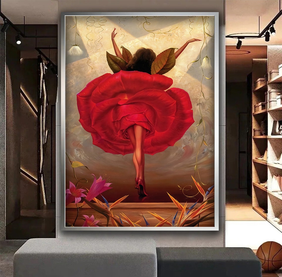 Vladimir Kush Flamenco Dancer Red Rose Dress Surreal Dance Poster - Image 2