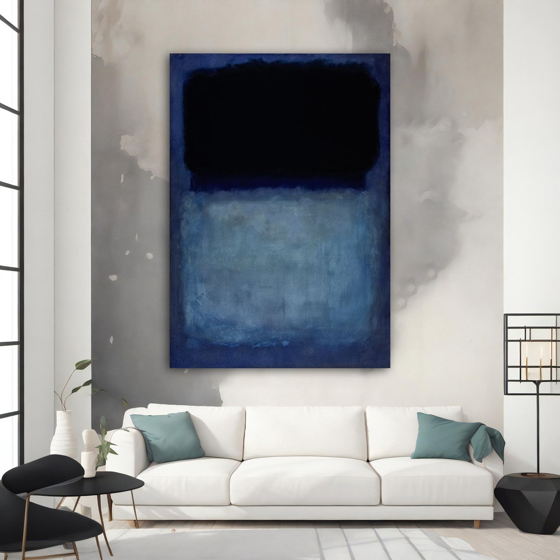 Mark Rothko Style Blue Color Field Abstract Minimalist Art Print - Image 2