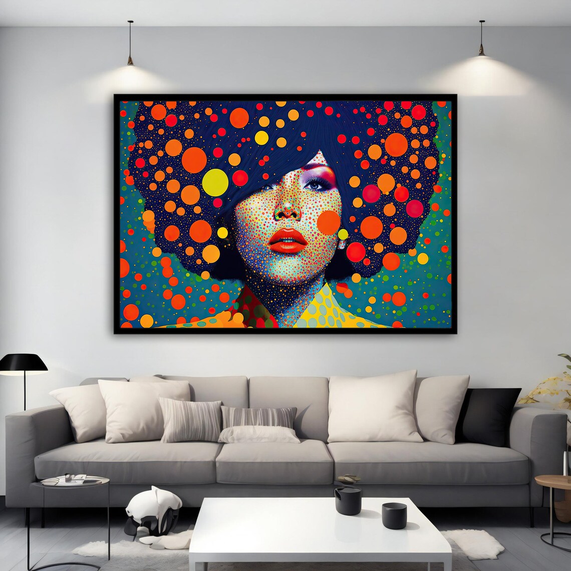 Colorful Woman Art Woman Portrait Wall Art Women Red Lip Print Abstract Girl Face Modern Wall Decor - Image 5