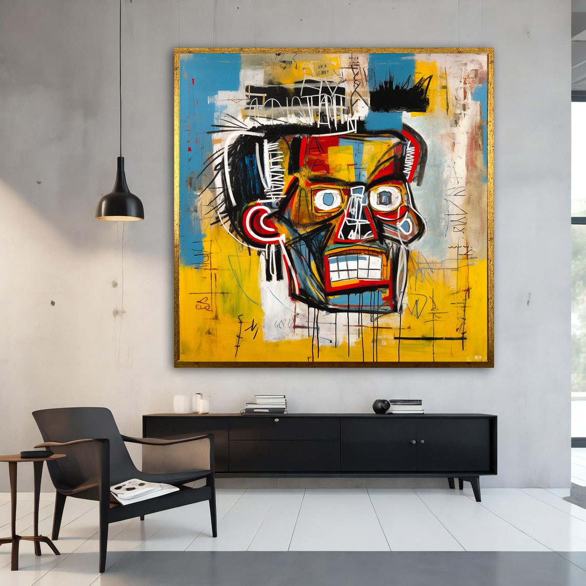 Colorful Graffiti Man Portrait Neo Expressionist Street Art Poster - Image 3