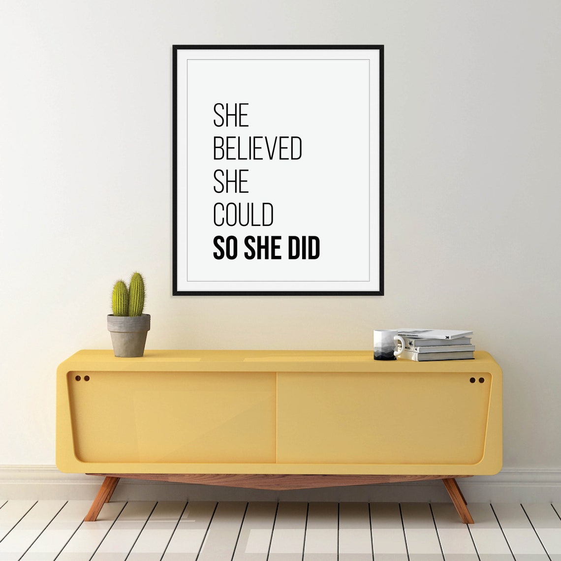 She Believed She Could So She Did Wall Art Feminist Art Feminist Gifts Feminist Poster Teen Girl Room Decor - Image 4