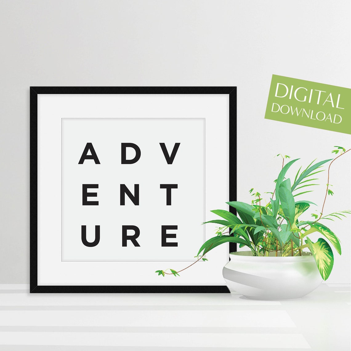 Adventure Minimalist Typography Poster Black on White Travel Art - Image 4
