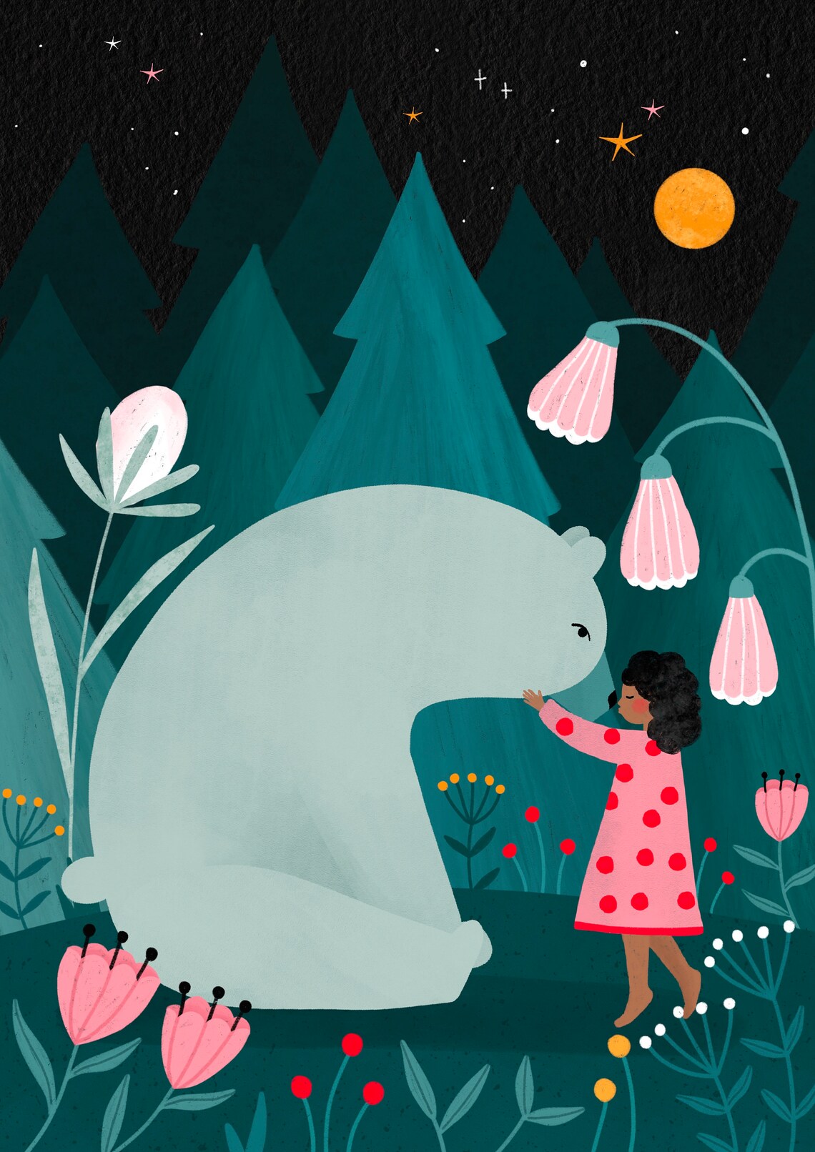 Soley And The Bear Forest Nursery Art Print - Image 2