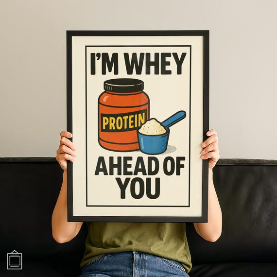 Funny Gym Bro Protein Ironic Wall Art Posters Artful Print And Modernism Poster For Homely Room Typography Giftful Decor No 66