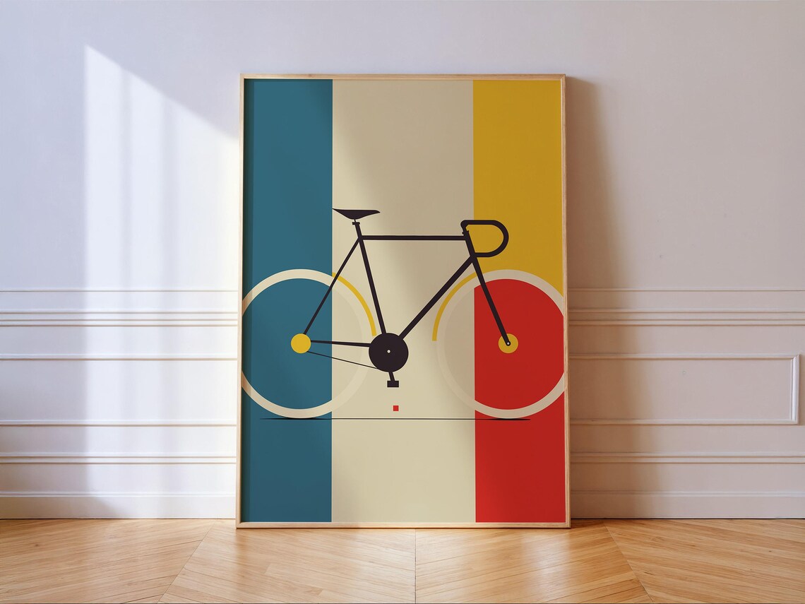 Bauhaus Bike Print, Mid-Century Modern Art