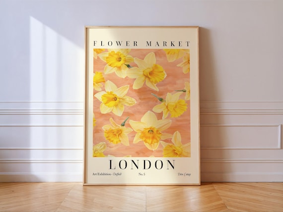 Flower Market London Daffodil Exhibition No 5 Botanical Floral Poster