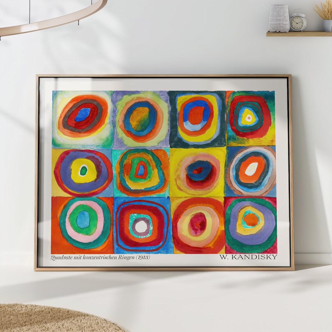 Kandinsky Squares With Concentric Circles, Bauhaus Art Print