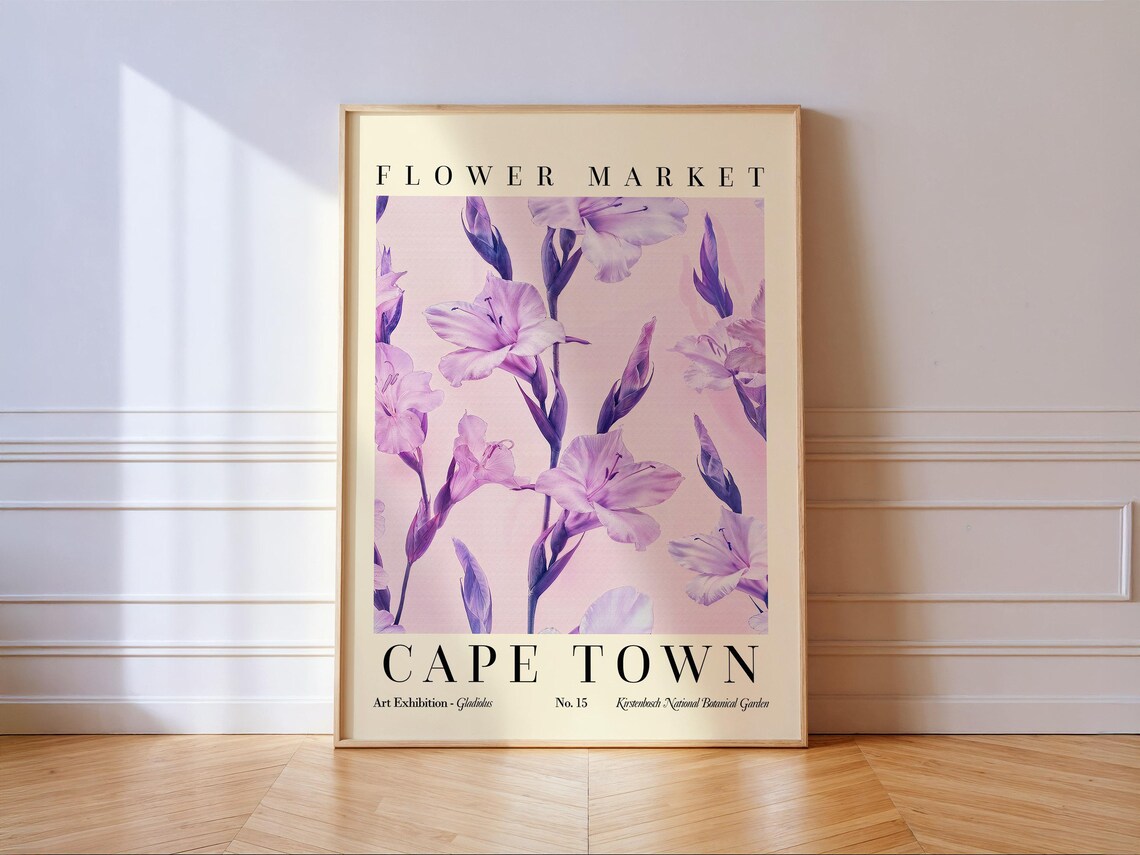 Cape Town Flower Market Poster, Floral Art Print