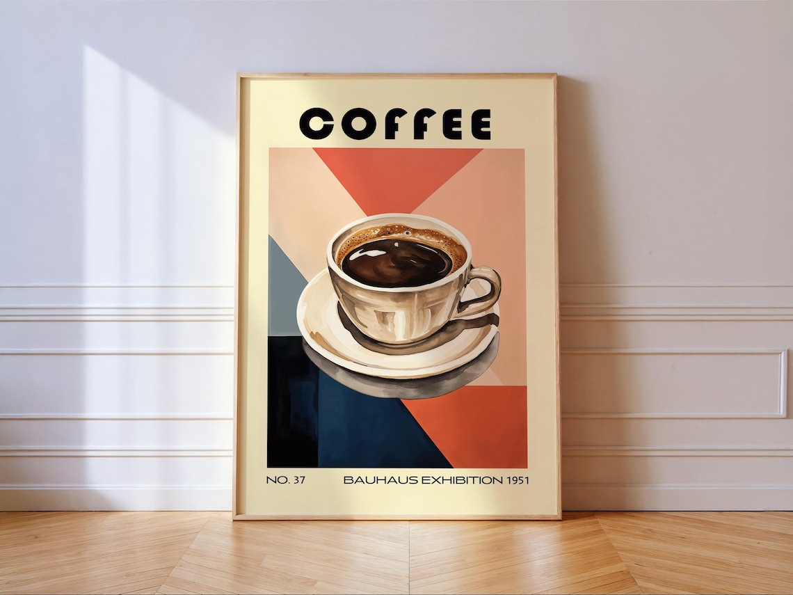 Coffee Bauhaus Vintage Kitchen Art Print