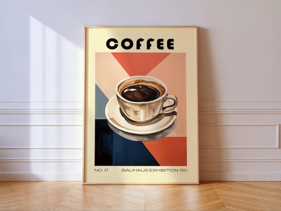 Coffee Bauhaus Vintage Kitchen Art Print