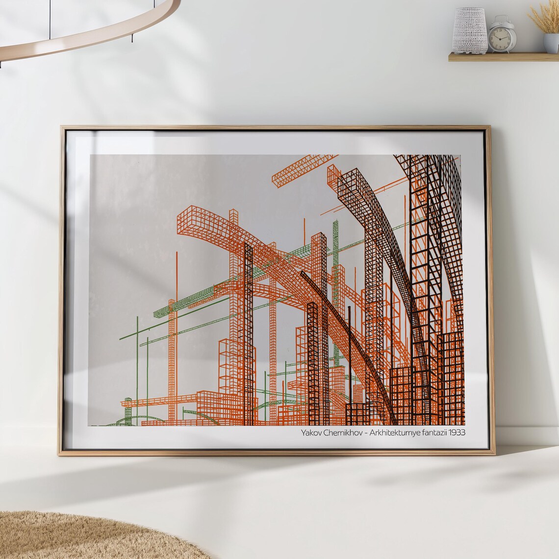Bauhaus Futuristic Soviet Poster, Yakov Chernikhov