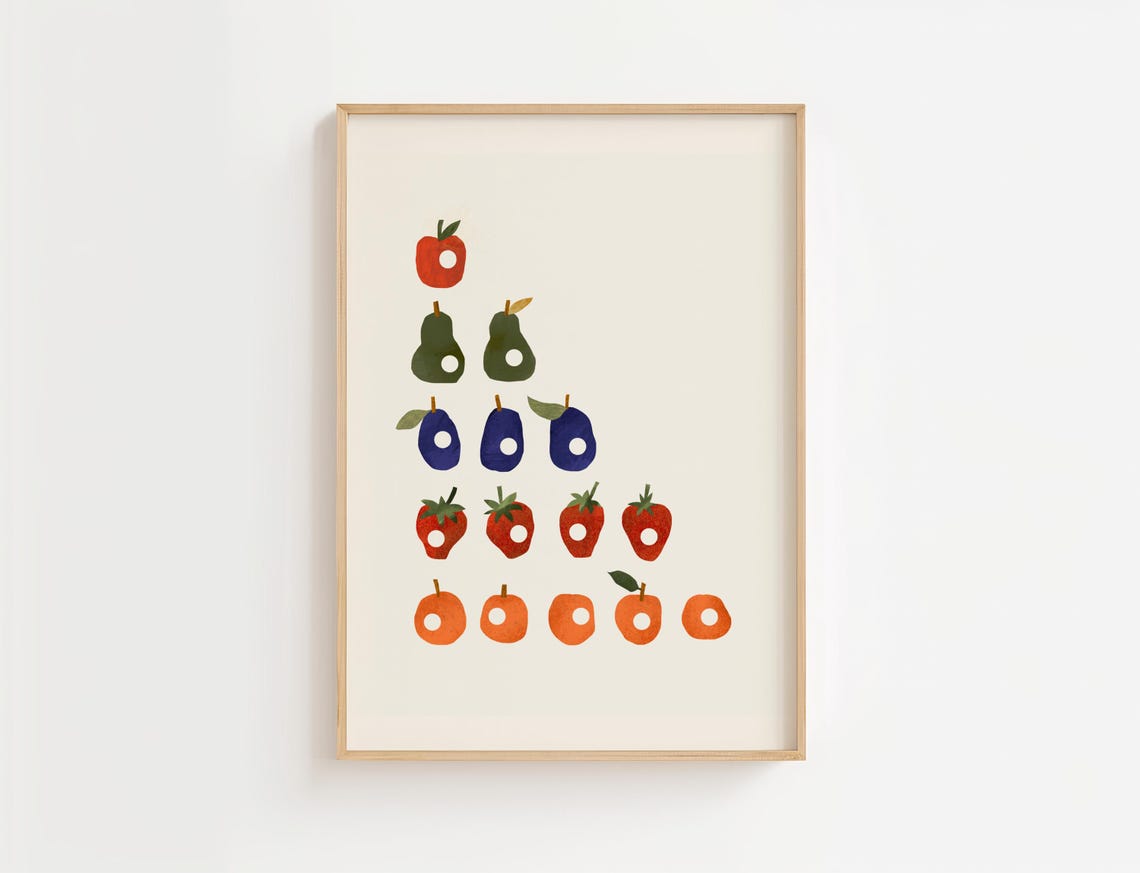Hungry Bug Numbers Educational Art Print