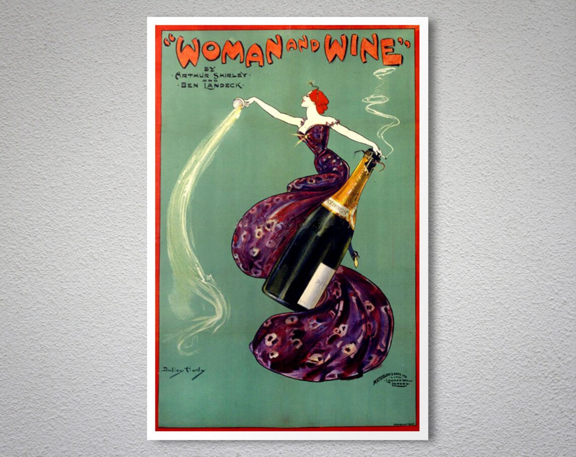 Woman and Wine Vintage Fooddrink Poster Print - Image 2
