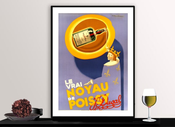 Le Vrai Noyau De Poissy Liquor Vintage Fooddrink Poster Beverage Art Liqueur Lovers Wall Decor Gift Idea