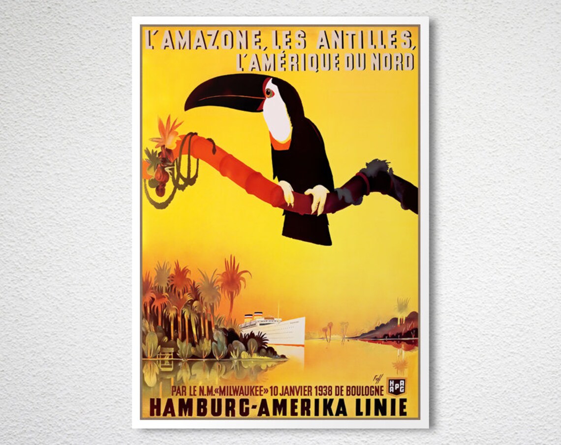 Lamazone Les Antilles Lamerique Du Nord Vintage Travel Poster - Image 2