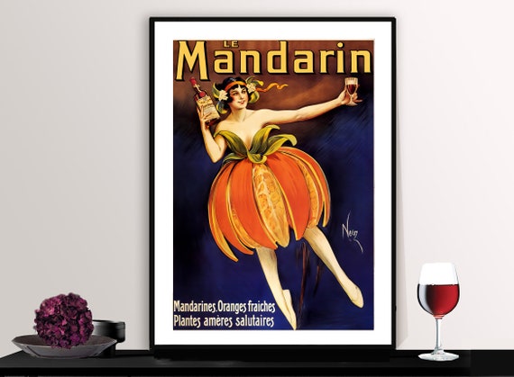 Le Mandarin Granges Fraiches Vintage Fooddrink Poster Poster Paper Or Giclee Print Gift Idea Wall Decor