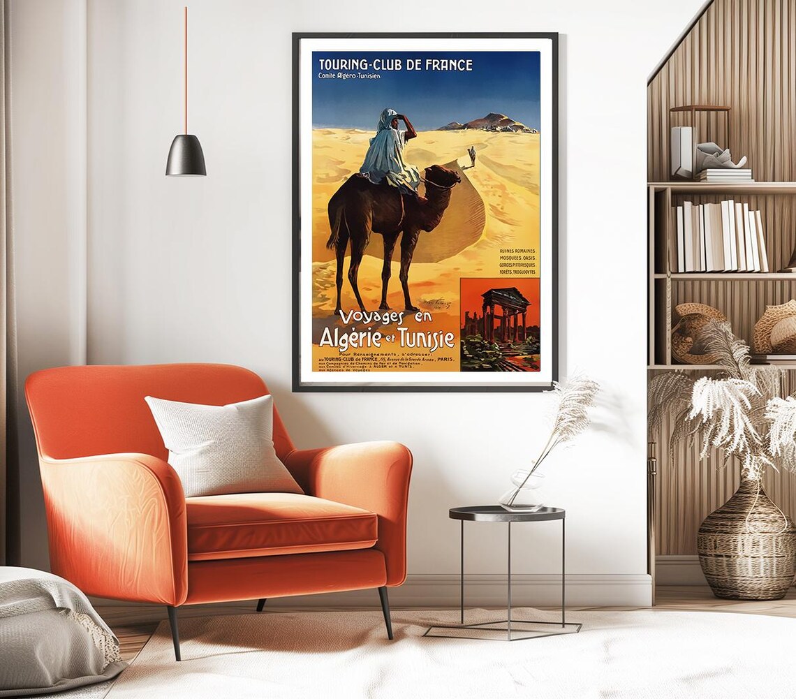 Touring Club de France Algeria Tunisia Camel Desert Travel Poster - Image 2