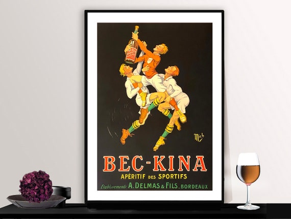 Bec Kna Aperitif Des Sportif Vintage Fooddrink Poster Poster Paper Or Print Gift Idea Wall Decor
