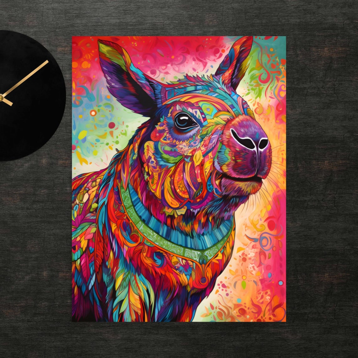 Colorful Guinea Pig Rainbow Fur Bright Pop Art Animal Poster