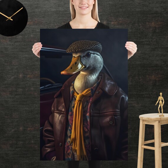 Duck 80s Style Retro Poster Eighties Wall Art Living Room Funny Decor