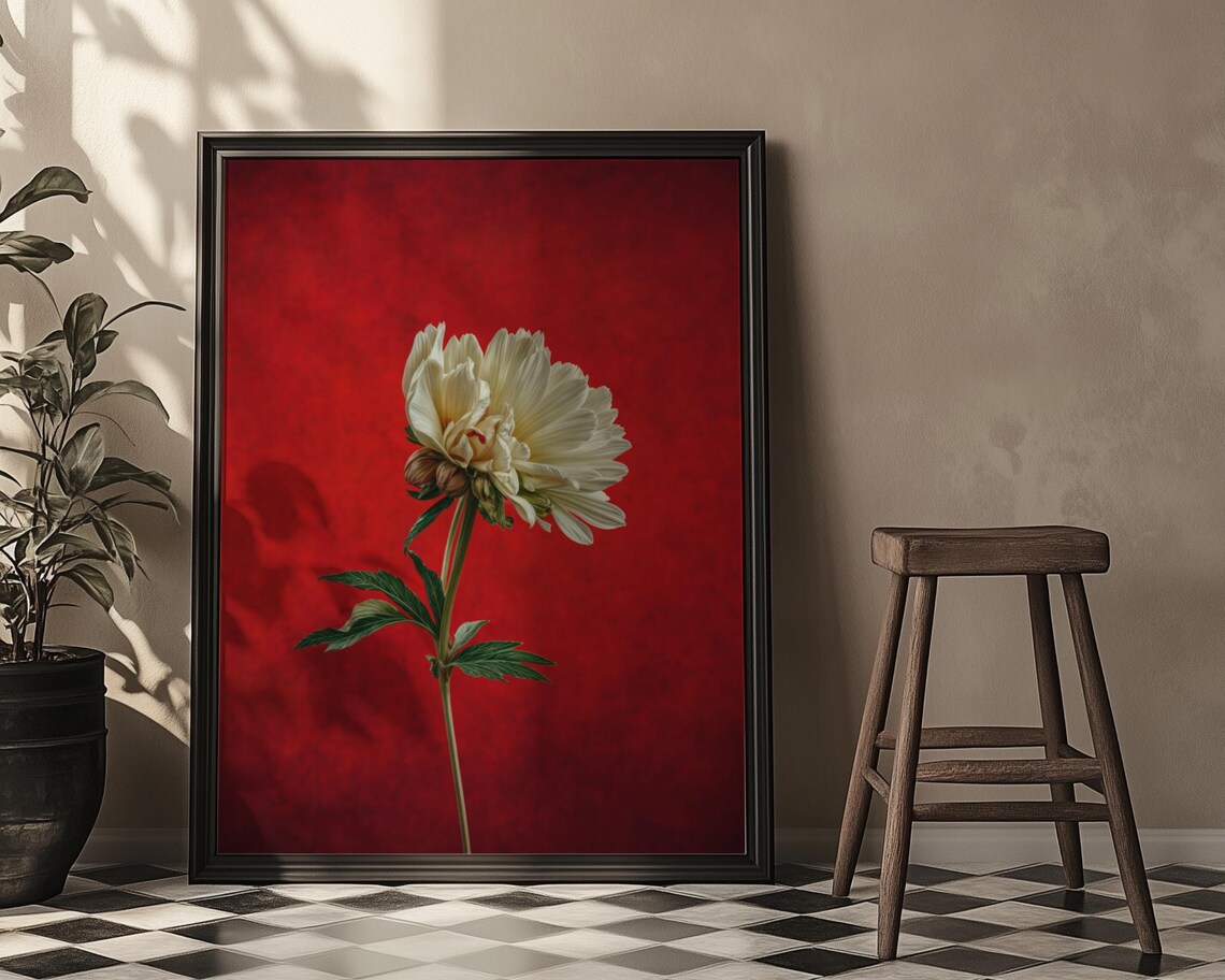 White Peony Art Print Luxury Botanical Wall Art Vintage Still Life Floral Print Elegant Flower Decor Gift - Image 4